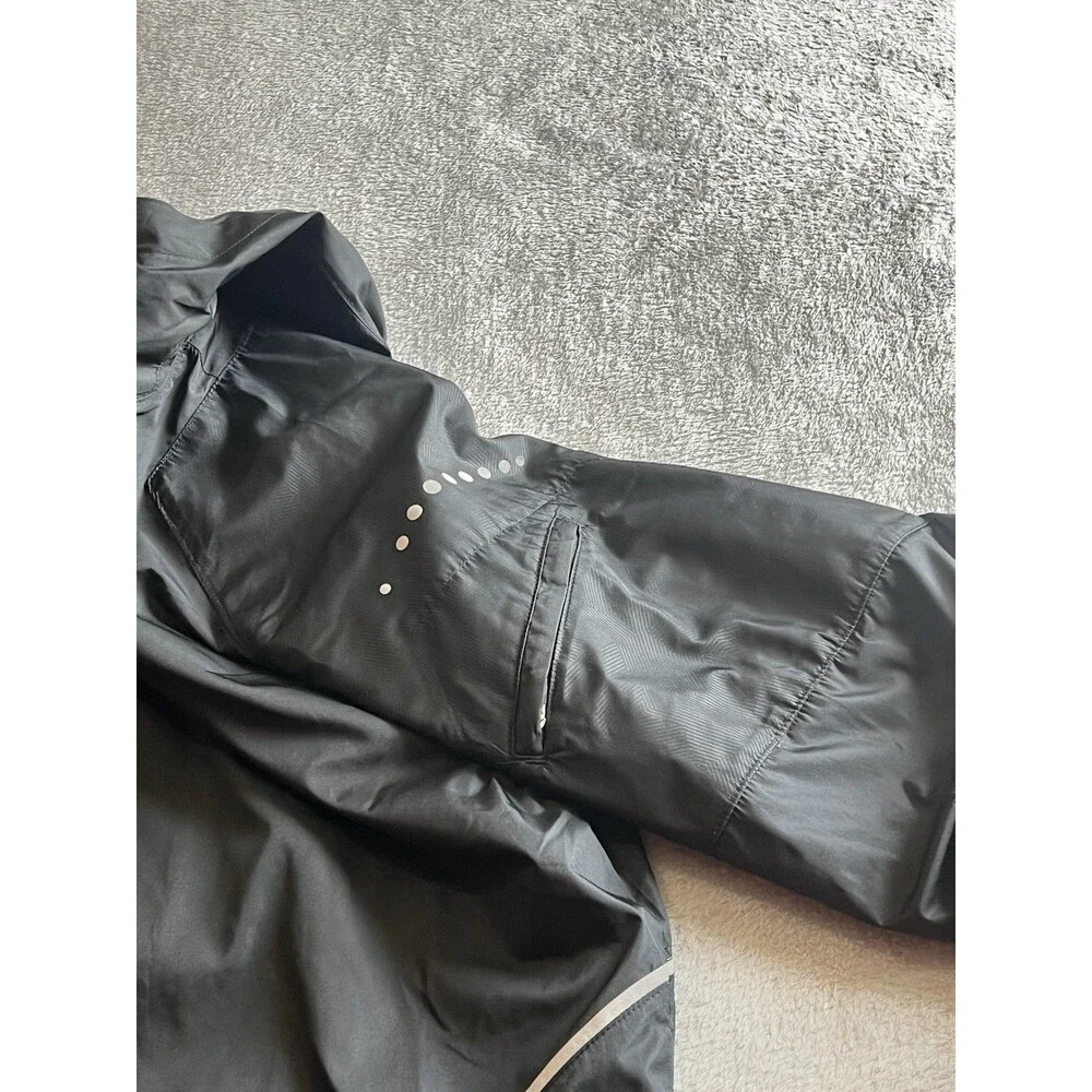 Nike Storm-FIT  Hooded Windbreaker/Rain Jacket Men’s S Black Full-Zip Reflective